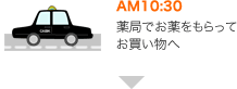 10時30分　薬局でお薬をもらってお買い物へ